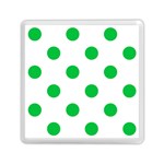 Polka Dots - Dark Pastel Green on White Memory Card Reader with Storage (Square)