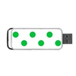Polka Dots - Dark Pastel Green on White Portable USB Flash (Two Sides)