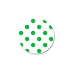 Polka Dots - Dark Pastel Green on White Golf Ball Marker