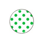 Polka Dots - Dark Pastel Green on White Hat Clip Ball Marker (10 pack)