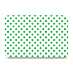 Polka Dots - Dark Pastel Green on White Plate Mat