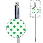 Polka Dots - Dark Pastel Green on White Book Mark