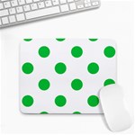 Polka Dots - Dark Pastel Green on White Small Mousepad