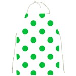 Polka Dots - Dark Pastel Green on White Full Print Apron