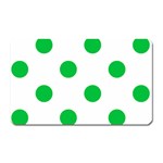 Polka Dots - Dark Pastel Green on White Magnet (Rectangular)