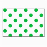 Polka Dots - Dark Pastel Green on White Postcard 4 x 6  (Pkg of 10)