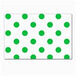 Polka Dots - Dark Pastel Green on White Postcard 5  x 7 