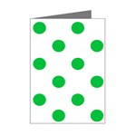 Polka Dots - Dark Pastel Green on White Mini Greeting Card