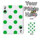Polka Dots - Dark Pastel Green on White Playing Cards 54 Designs