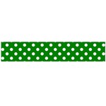 Polka Dots - White on Green Flano Scarf (Large)