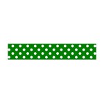 Polka Dots - White on Green Flano Scarf (Mini)
