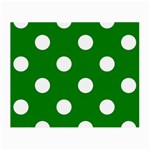 Polka Dots - White on Green Small Glasses Cloth