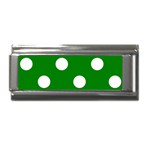 Polka Dots - White on Green Superlink Italian Charm (9mm)