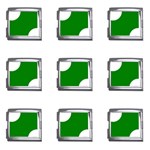 Polka Dots - White on Green Mega Link Italian Charm (9 pack)