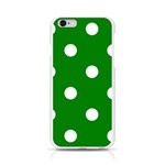 Polka Dots - White on Green Apple iPhone 6/6S Silicone Case (Transparent)