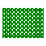 Polka Dots - White on Green Double Sided Flano Blanket (Mini)