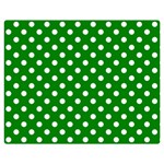 Polka Dots - White on Green Double Sided Flano Blanket (Medium)