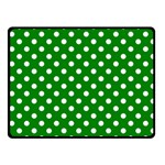 Polka Dots - White on Green Fleece Blanket (Small) (One Side)