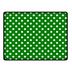 Polka Dots - White on Green Double Sided Fleece Blanket (Small) (Two Sides)