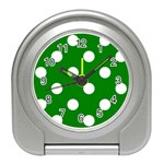 Polka Dots - White on Green Desk Alarm Clock