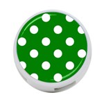 Polka Dots - White on Green 4-Port USB Hub (Two Sides)