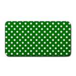 Polka Dots - White on Green Medium Bar Mat