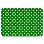 Polka Dots - White on Green Large Doormat