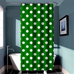 Polka Dots - White on Green Shower Curtain 36  x 72  (Stall)