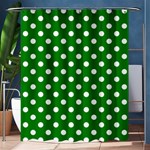 Polka Dots - White on Green Shower Curtain 60  x 72  (Medium)