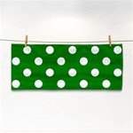 Polka Dots - White on Green Hand Towel