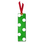 Polka Dots - White on Green Small Book Mark