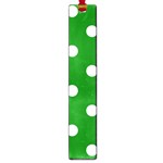 Polka Dots - White on Green Large Book Mark
