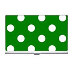 Polka Dots - White on Green Business Card Holder