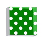 Polka Dots - White on Green 4 x 4  Acrylic Photo Block