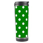 Polka Dots - White on Green Travel Tumbler