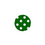 Polka Dots - White on Green 1  Mini Magnet