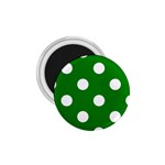Polka Dots - White on Green 1.75  Magnet