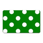 Polka Dots - White on Green Magnet (Rectangular)