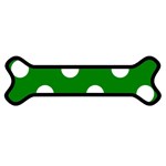 Polka Dots - White on Green Magnet (Dog Bone)