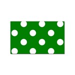 Polka Dots - White on Green Sticker Rectangular (100 pack)
