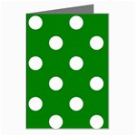 Polka Dots - White on Green Greeting Cards (Pkg of 8)