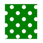 Polka Dots - White on Green Greeting Card 4.5  x 6 