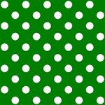 Polka Dots - White on Green ScrapBook Page 8  x 8 
