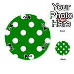 Polka Dots - White on Green Playing Cards 54 (Round)
