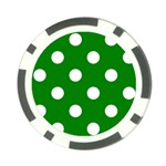 Polka Dots - White on Green Poker Chip Card Guard (10 pack)