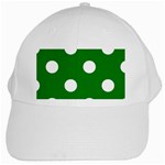 Polka Dots - White on Green White Cap