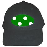 Polka Dots - White on Green Black Cap
