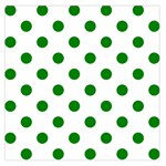 Polka Dots - Green on White Large Satin Scarf (Square)
