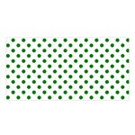 Polka Dots - Green on White Satin Shawl