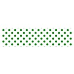 Polka Dots - Green on White Satin Scarf (Oblong)